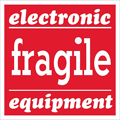 Rótulos de fita Logic®, frágeis - equipamentos eletrônicos , 4 x 4 , vermelho/branco, 500/roll