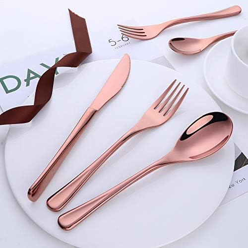 Conjunto de talheres de talheres de talheres de 20pcs 20pcs, utensílios de aço inoxidável de ouro rosa Serviço de utensílios