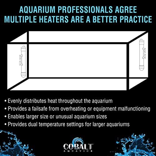 Aquático aquático cobalto aquecedor de aquário de vidro neo, água doce totalmente submersível, água salgada, termostato, termômetro