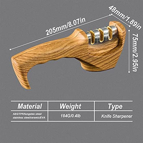 Acessórios de faca de cozinha Cudora 3 em 1, apontador de faca de três estágios ajuda