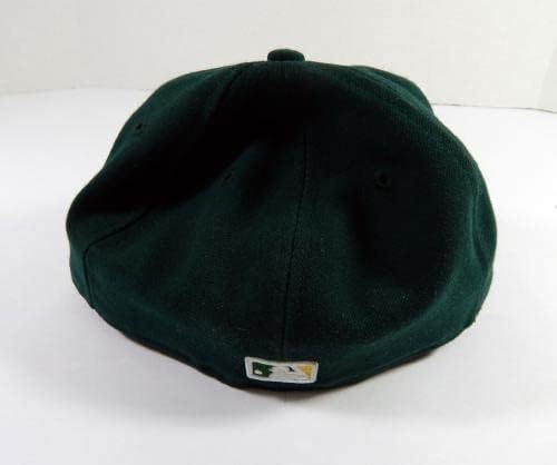 2020 Oakland Athletics Scott Emerson 14 Jogo emitido POS Game Usado Green Hat 7 3 - Jogo usado MLB HATS