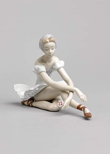 Estatueta de balé rosa lladró. Figura da bailarina de porcelana.