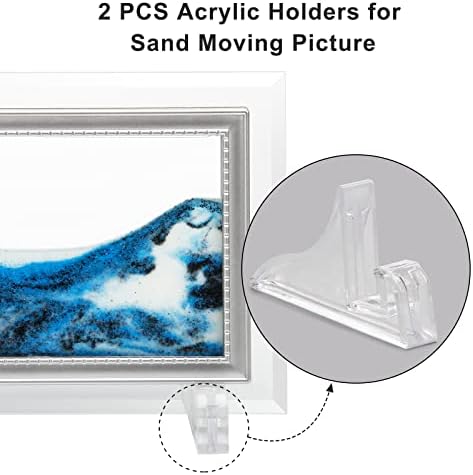 2 PCs acrílico Stands Clear Mini Display Holder de cavalete para exibir imagem de areia