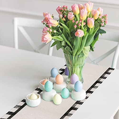 AnyDesign Páscoa Mesa de Páscoa Runner Happy Easter Rabbit Bunny Tabe