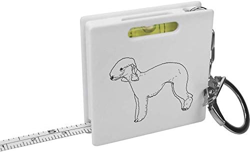 Azeeda 'Bedlington Terrier' Fita de fita de chaveiro/ferramenta de nível de espírito