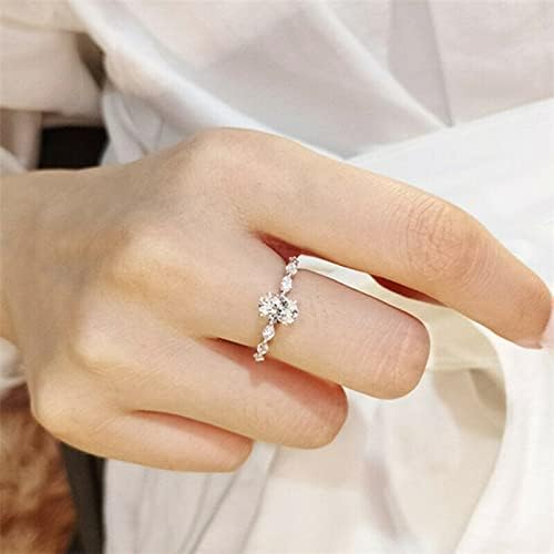 Crustal anéis mulheres anéis de engajamento de zircão proposta delicada anéis de prata para jóias de casamento anéis delicados