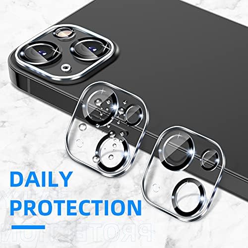 AENOKO [2 pacote] Lente de câmera Protetor Compatível para iPhone 13 / iPhone 13 Mini 2021, HD Tempered Glass+Black Circle