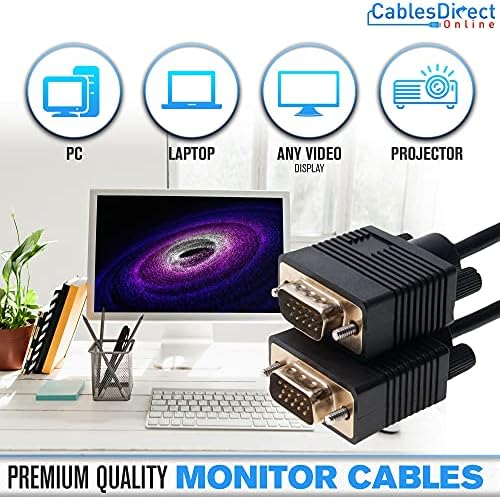 Cabos diretamente online 3ft SVGA Monitor Cable, macho para masculino 1080p Super VGA Display Cord for PC Projector Laptop TV