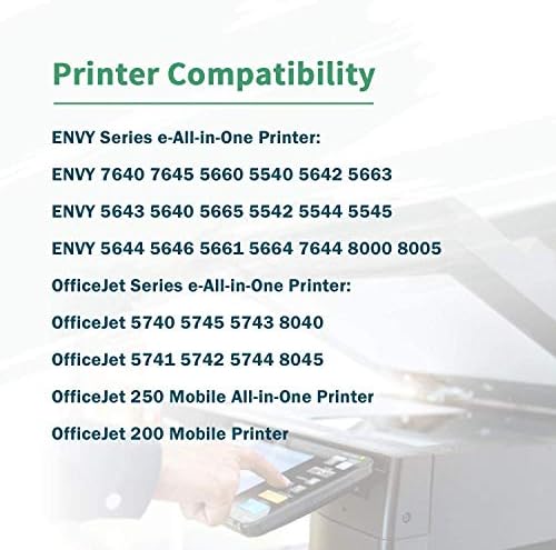 Substituição de cartucho de tinta remanufaturada para Ziprint para HP 62XL 62 XL Uso com OfficeJet 5740 5745 5743 200 250 Envia 7640 7645 5660 5540 5642 5643 5665 5663 5640 Impressora