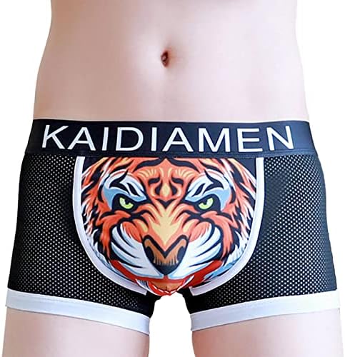 Shorts de boxer para homens pacote 2023 Novo verão gelo malha de seda masculina masculina tigre de tigre costura rápida y boxers