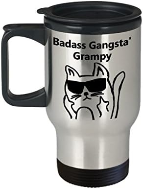Caneca de viagem de café grampy 'Grampy' Badass