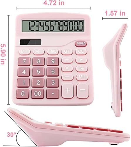 Calculadora de mesa de escritório, calculadora fofa para crianças, 12 dígitos Calculadora financeira de bateria com botão grande grande para o escritório em casa e escola