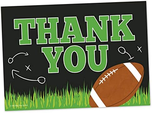 Old Blue Door convida a festa de aniversário do futebol preenche as notas de agradecimento em branco para meninos - - crianças cartões de agradecimento