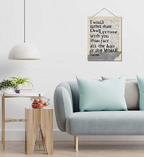 Arwen Inspirational Quote Decor Sign, prefiro compartilhar uma vida inteira, pendurar placas de madeira de parede impressa,