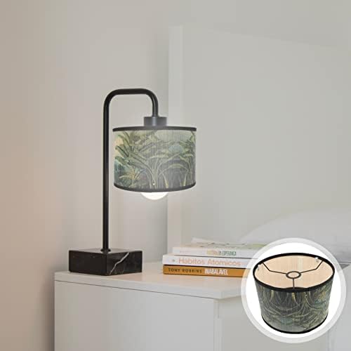 Uonlytech decoração de casa tonalidade de lâmpada impressa redonda lâmpada de tambor tom de tambor retro lâmpada de lâmpada