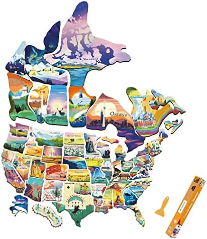 RV State Sticker Travel Map of the United States & Canada | Adesivo de mapa de acimone de estados e províncias Map