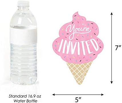 Big Dot of Happiness Recope a diversão - sorvete - convites de preenchimento em forma - Sprinkles para convite de festa com