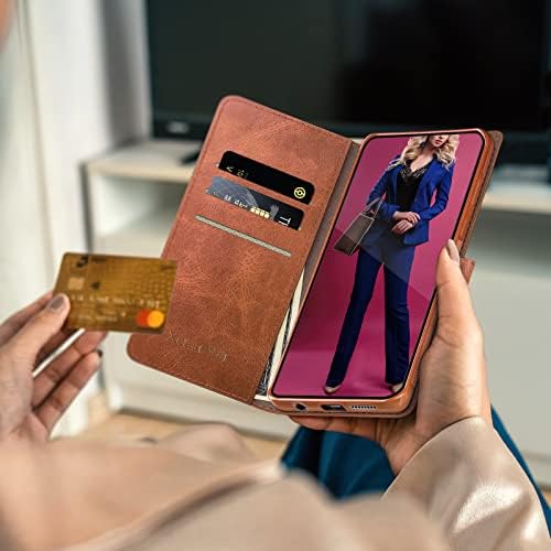 XCaseBar 2-em-1 destacável para a capa Samsung Galaxy S21 Ultra Wallet com titular de cartão de crédito 【Bloqueio de RFID】,