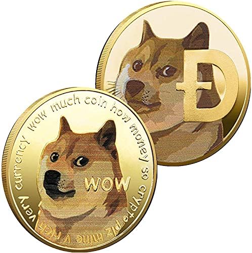 4pcs Dogecoin Wow to the Moon Doge Coin Shiba Dog comemorativo de moeda física Monte de origem em decoração artesanato