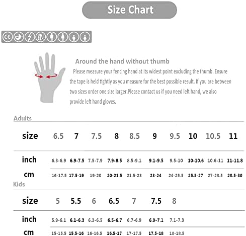 Luva de esgrima, luvas de cercas de couro anti-esquisitos para sabre, luva de sabre elétrico para crianças e adultos