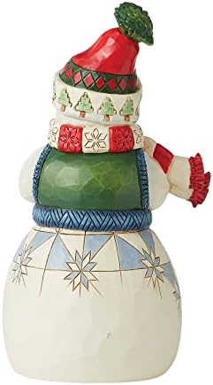 Enesco Jim Shore Heartwood Creek Cosy Snowman com estatueta de cacau, 8,66 polegadas, multicolor