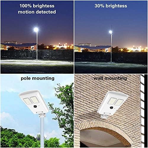 Luminária de rua solar Lâmpada ao ar livre T2-150W Sensor de movimento, crepúsculo para Dawn IP65 IP65 Luzes de inundação