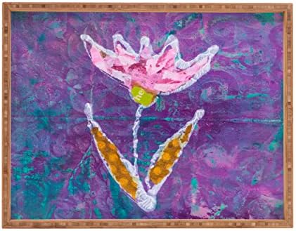 Desenhos de nega Elizabeth St Hilaire Nelson Violet Tulip Bandeja Retangular Interior/Outdoor, Grande/14 x 18
