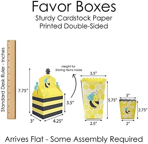Big Dot of Happiness Honey Bee - Chá de bebê ou festa de aniversário Favores de festa - caixas de duas águas, caixas de pipoca