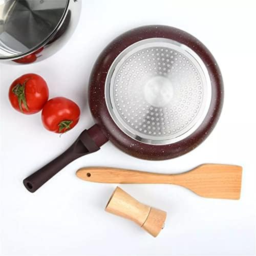 Wionc Cast Iron Mini Fring Pan com suporte de madeira Duas laterais pan não revestidas sem revestimento