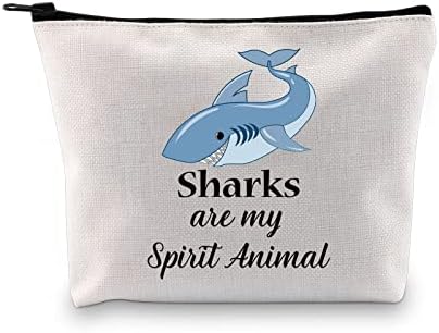 GJTIM Shark Gift Ocean Animal Gift Travel Organizer Makeup Bag Sharks Are My Spirit Animal Gift for Shark Lovers