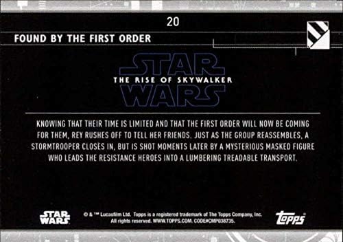 2020 Topps Star Wars The Rise of Skywalker Série 2#20 Encontrado por Card de Primeira Ordem Rey, Finn, Chewbacca
