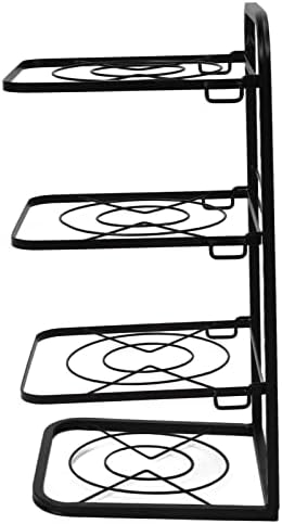 Organizador da panela de 4 níveis, elegante e elegante panela de cozinha estável altura ajustável estável para baixo do