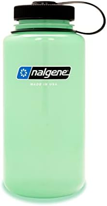Nalgene Sustain Tritan BPA BRAFE FRENTE FEITO com material derivado de 50% de resíduos plásticos, 32 oz, boca larga, verde brilho e
