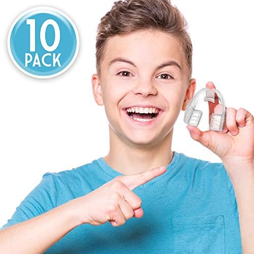 ALAYNA KIDS BELE Guarda para moer dentes - 10 PK Guarda noturna para ATMJ Bruxism dentes apertados, sem fervura ou moldagem - Para mandíbula superior ou inferior - Pronto para usar a Guarda odontológica para Crianças para alívio da dor