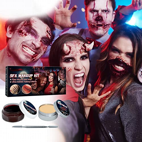 Halloween Skin Wax Plasma conjunto de maquiagem cicatriz maquiagem de terror maquiagem de maquiagem Modelando sangue de cera