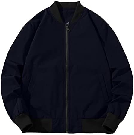 Xiaxogool masculino masculino Plus Size Bomber Jacket Slim Windsoffet Full Zip Coat Causal Softshell Breakbreak de vento respirável