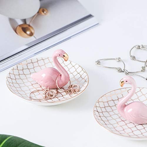 Cabilock Practical 1pc Flamingo Shape Jewelry Plate de joias requintado bandeja de bugigangas de bugigangas pratos de armazenamento