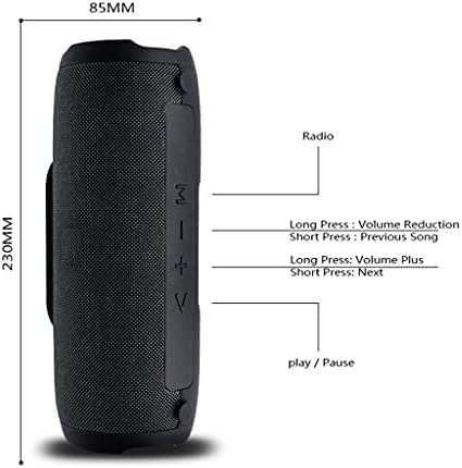 FZZDP Outdoor Portable Column Speaker Radio Música Subwoofer à prova d'água