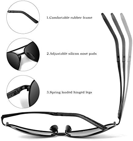 óculos de sol MXNX Aviator para homens Polarizados Proteção UV Proteção leve para conduzir esportes de pesca homens MX208