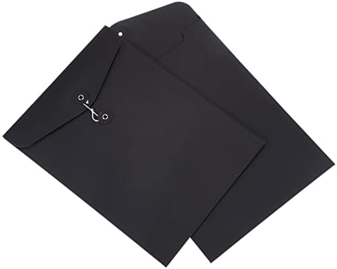 Pastas de arquivo de string patikil 2 pacote a4 tamanho do documento de documentador Organizador de arquivamento do titular envelopes jaqueta para escritório, preto