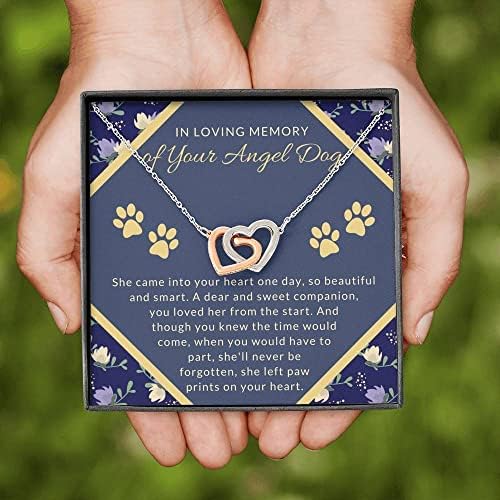 Jóias de cartão de mensagem - presentes para mulheres, colar artesanal Memorial Dog Memorial, presente de simpatia para cães,