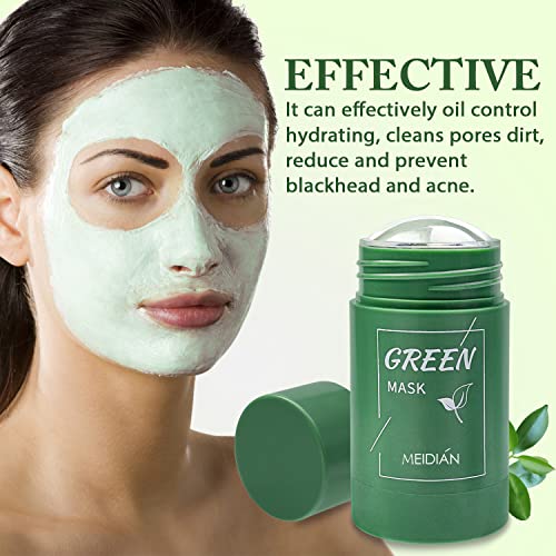 Brouyoue 2pcs Tea verde/máscara de berinjela, descascamento da máscara de cravo, máscara facial de argila purificadora, face
