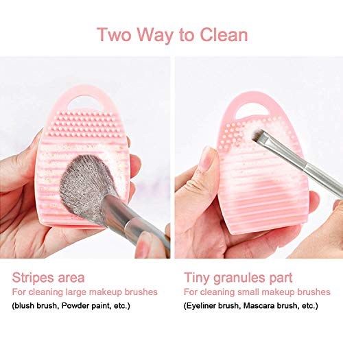 JL & Love Silicone Beauty Tools, 2pcs de limpeza de face dupla face esfoliando escovas de lavagem facial e 2pcs Brush de maquiagem