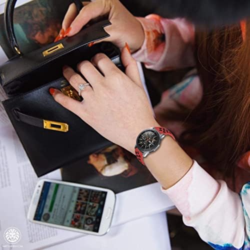 Compatível Samsung Gear S3 Frontier/Samsung Galaxy Watch Bands de 46 mm, alça de reposição respirável de 22 mm de pulso