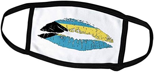 3drose fêmea lábios, bandeira de Bahamas em branco. Bom patriótico, presente de viagem - máscaras faciais