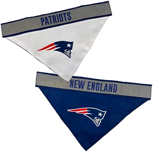 Pets First NFL New England Patriots Tie Bandana, Large/X-Large. Coltana reflexiva de futebol de cachorro Bib para animais de estimação,