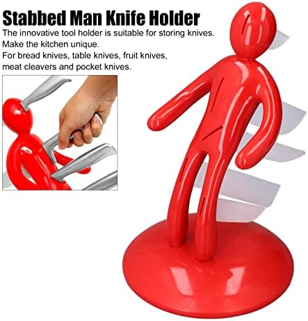 Conjunto de blocos de faca de cozinha, Red Human Sabled Man Hold Solder Multifunction Novelty Knife Striter Funnide Kitchen Kitter