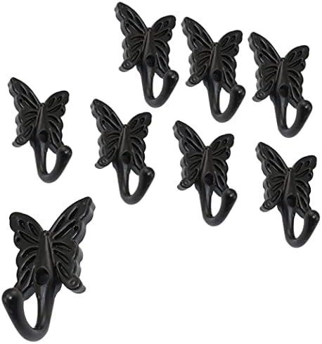 Farboat 8pcs ganchos de manto de ponta de parede hardware de cabide de borboleta montado na parede para quarto de casa de cozinha roupas de chapéu de casaco com parafusos