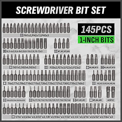 Swanlake 232pcs Ultimate Bit Bit Bit Set, conjunto de bits de driver de aço de vanádio cromado, inclui pedaços de segurança,