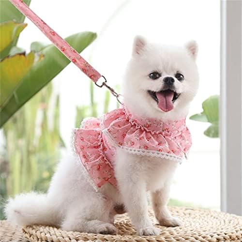 LEPSJGC DOG LASH SET Set Ajuste Lace Floral Print Top Top Pet Suspender Dress